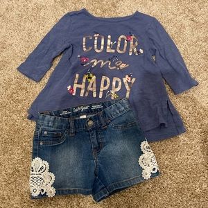 5T Girls Old Navy top and Cat&Jack denim shorts